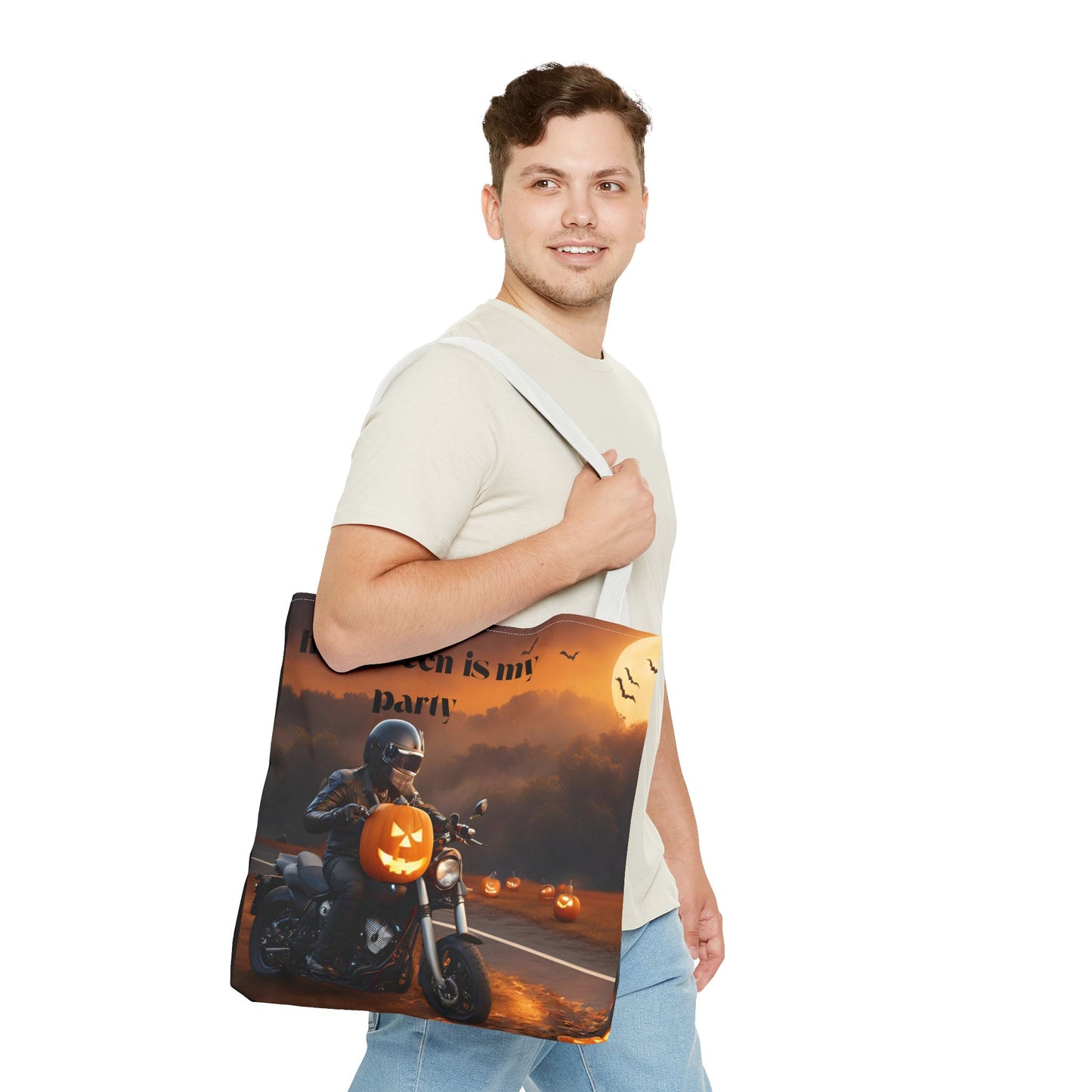 Tote Bag (AOP)halloween gift Pumpkin Party boy girl unisex