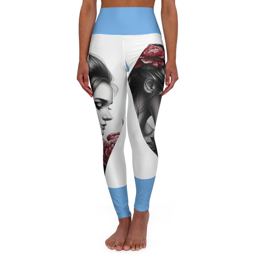 High Waisted Yoga Leggings (AOP) woman diamond