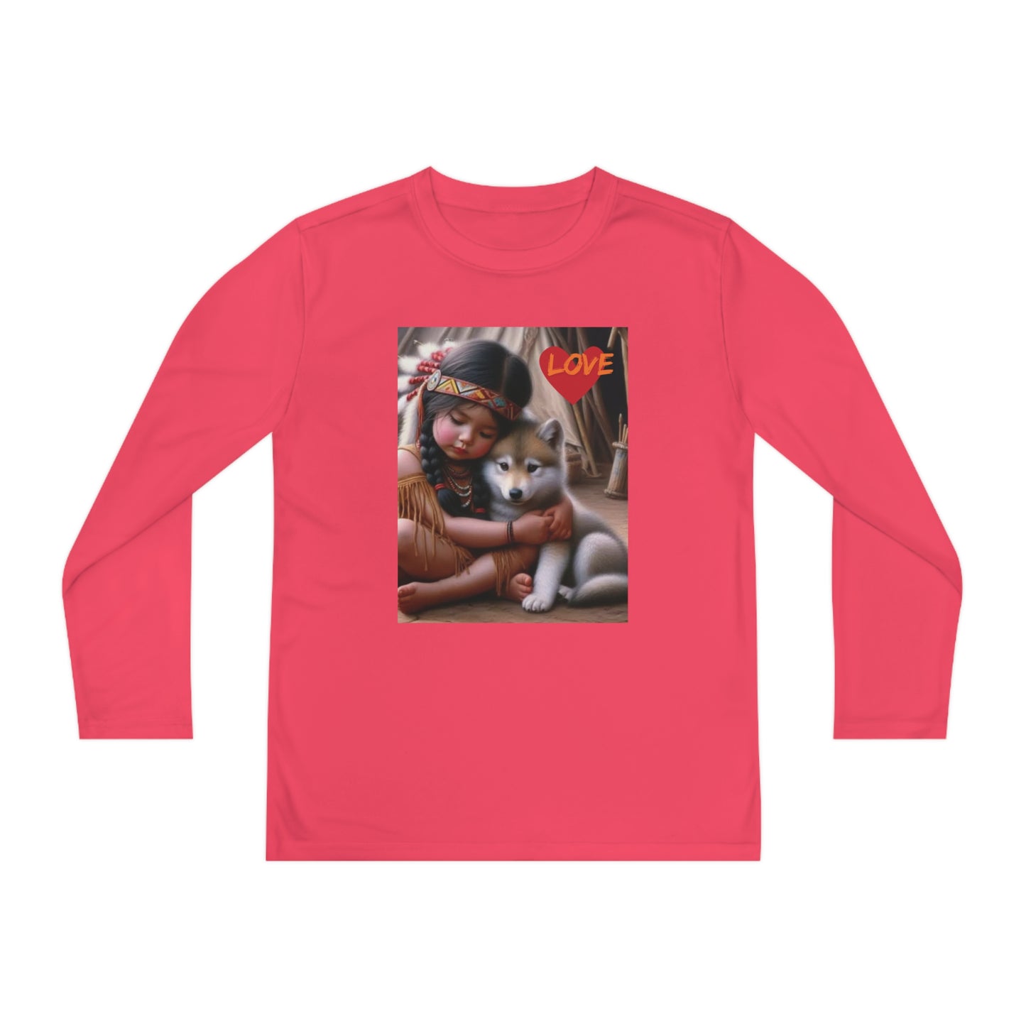 Youth Long Sleeve Competitor Tee indian gift love girl kids boy trend fashion style