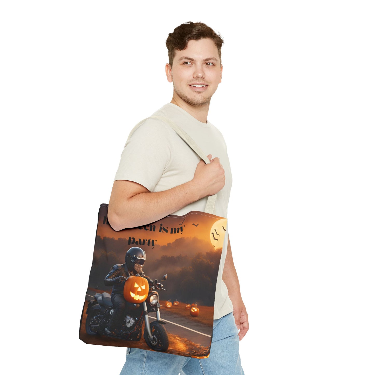 Tote Bag (AOP)halloween gift Pumpkin Party boy girl unisex