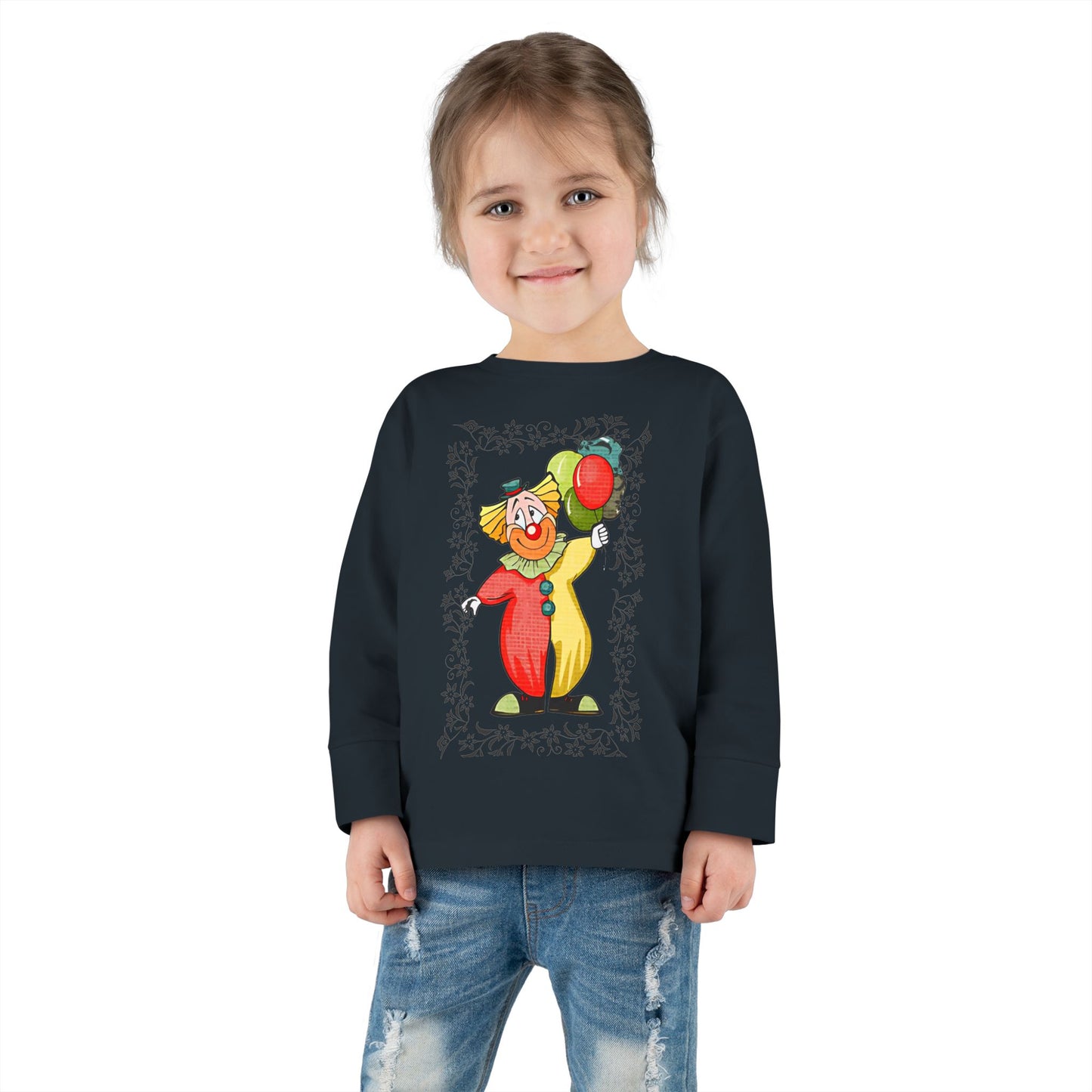 Toddler Long Sleeve Tee bambini clown palloncini colorati