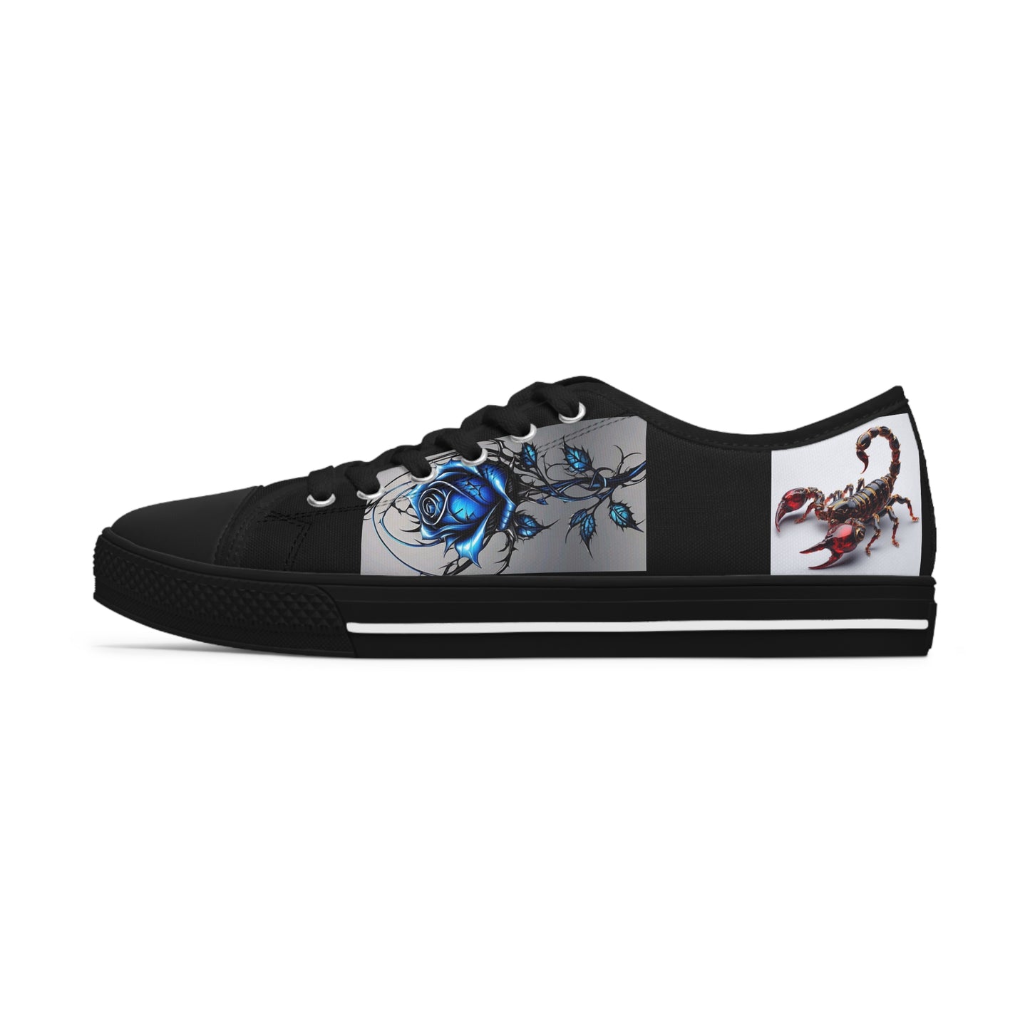 Women's Low Top Sneakers design scorpion roses blu woman girl gift wonderful