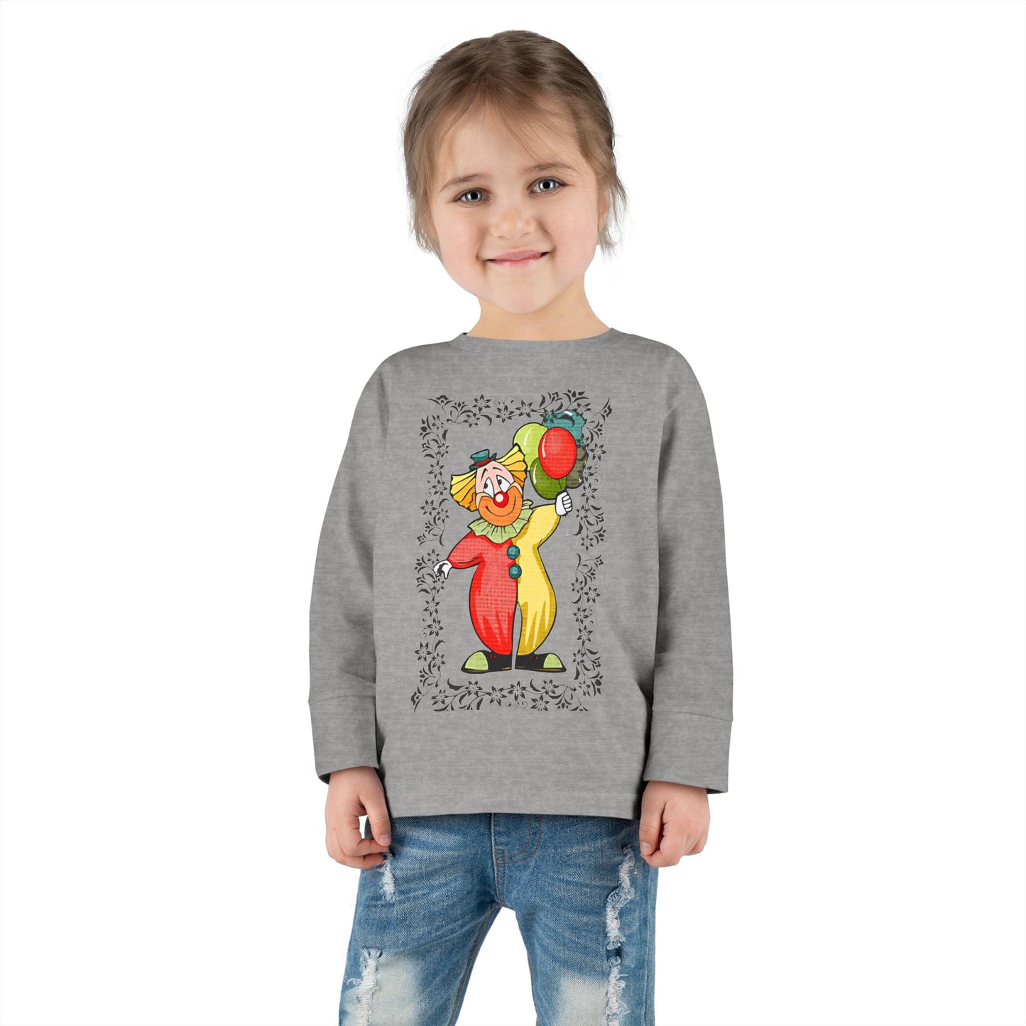 Toddler Long Sleeve Tee bambini clown palloncini colorati