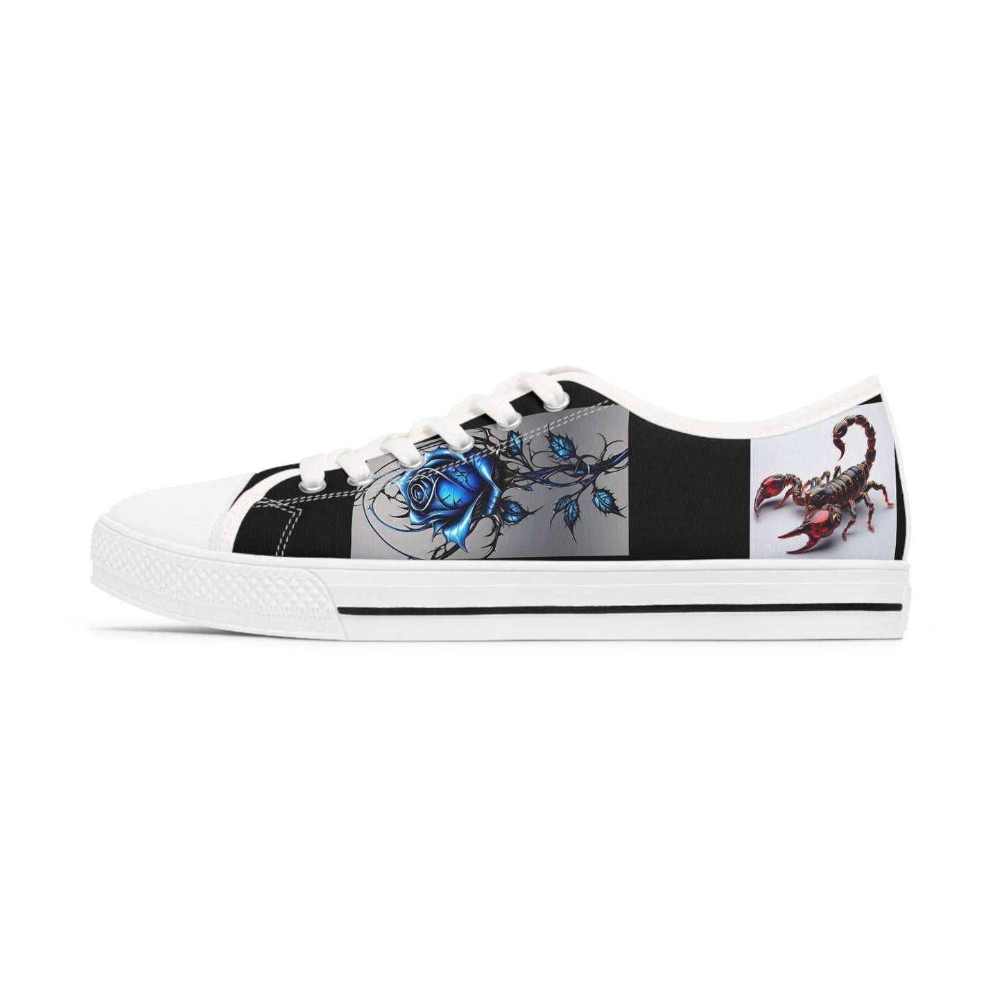 Women's Low Top Sneakers design scorpion roses blu woman girl gift wonderful