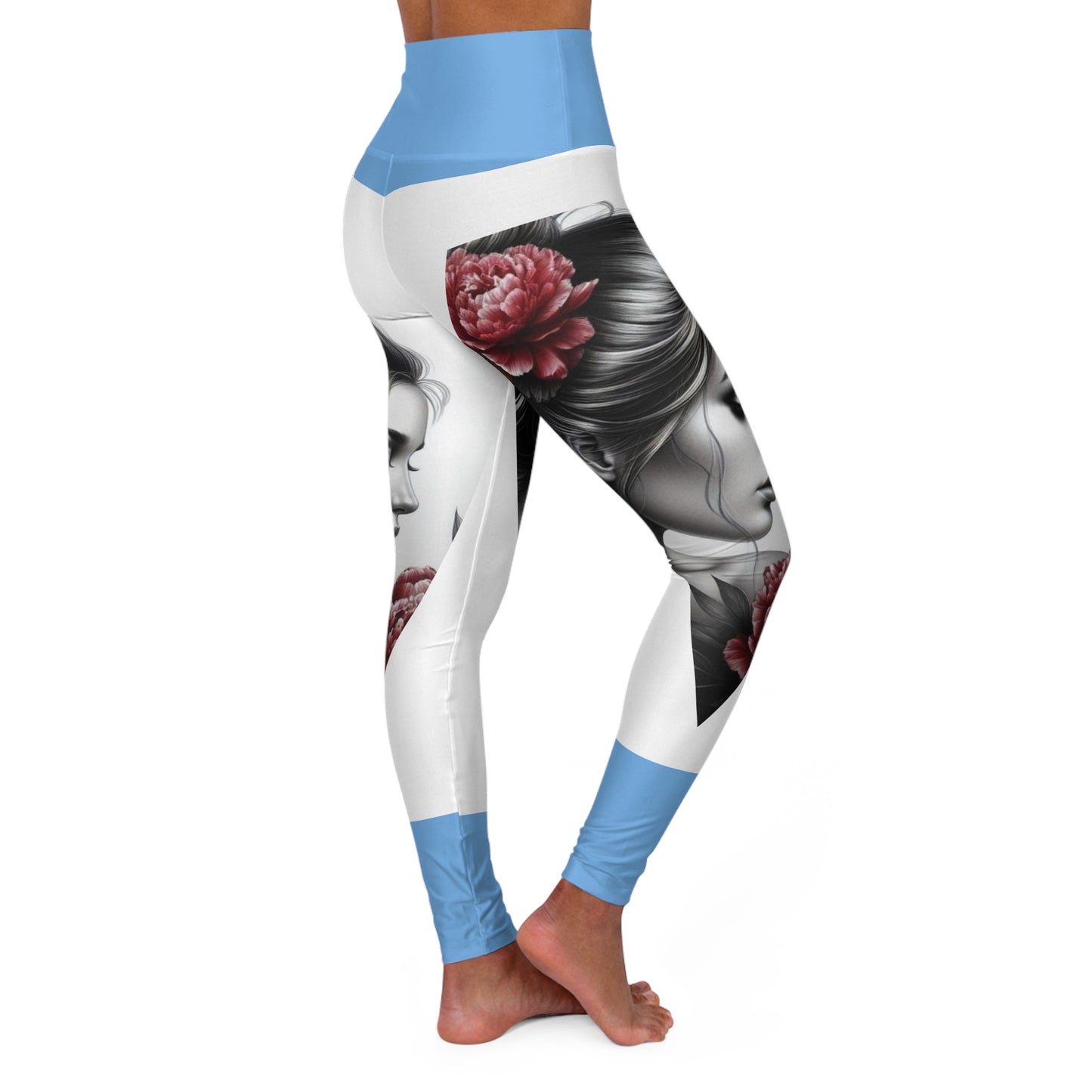 High Waisted Yoga Leggings (AOP) woman diamond