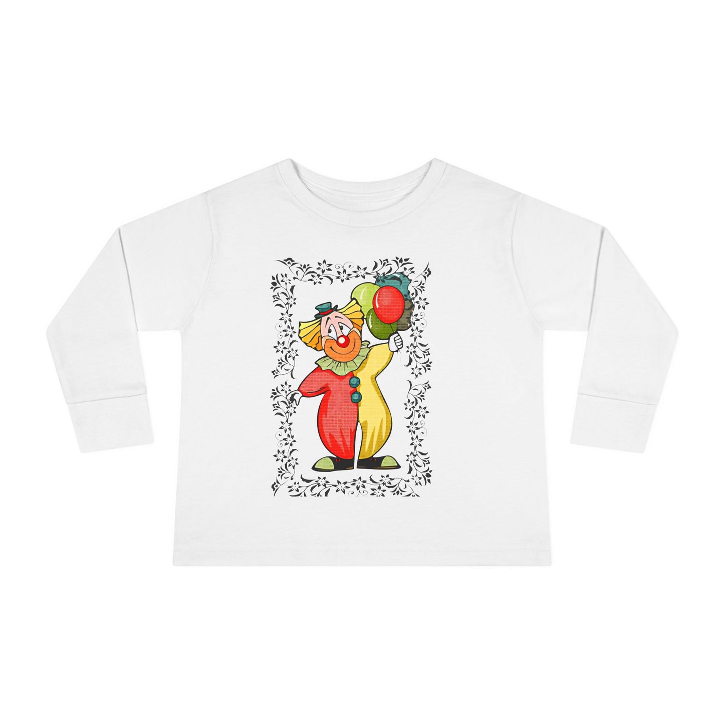 Toddler Long Sleeve Tee bambini clown palloncini colorati