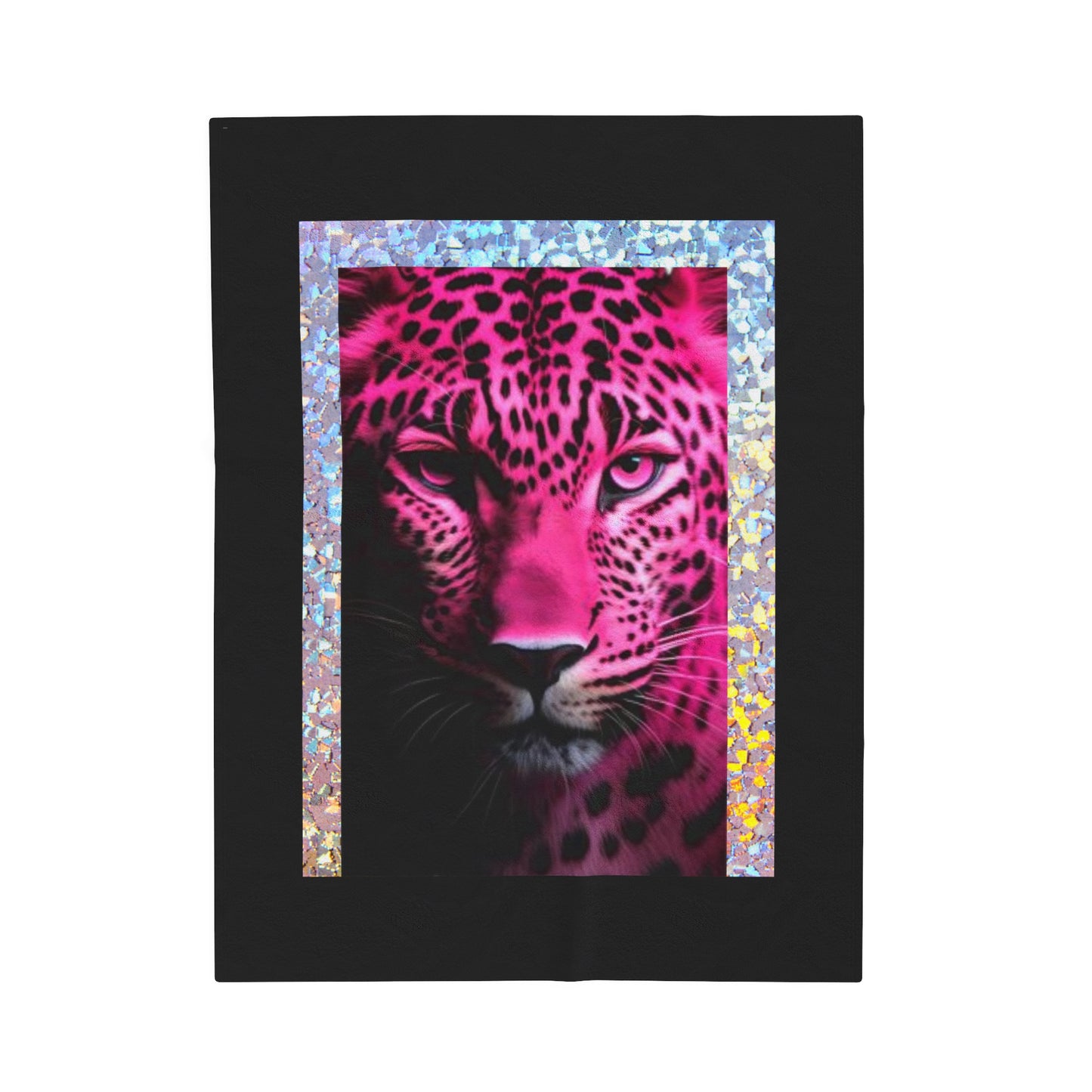 Velveteen Plush Blanket pink leopard animalier