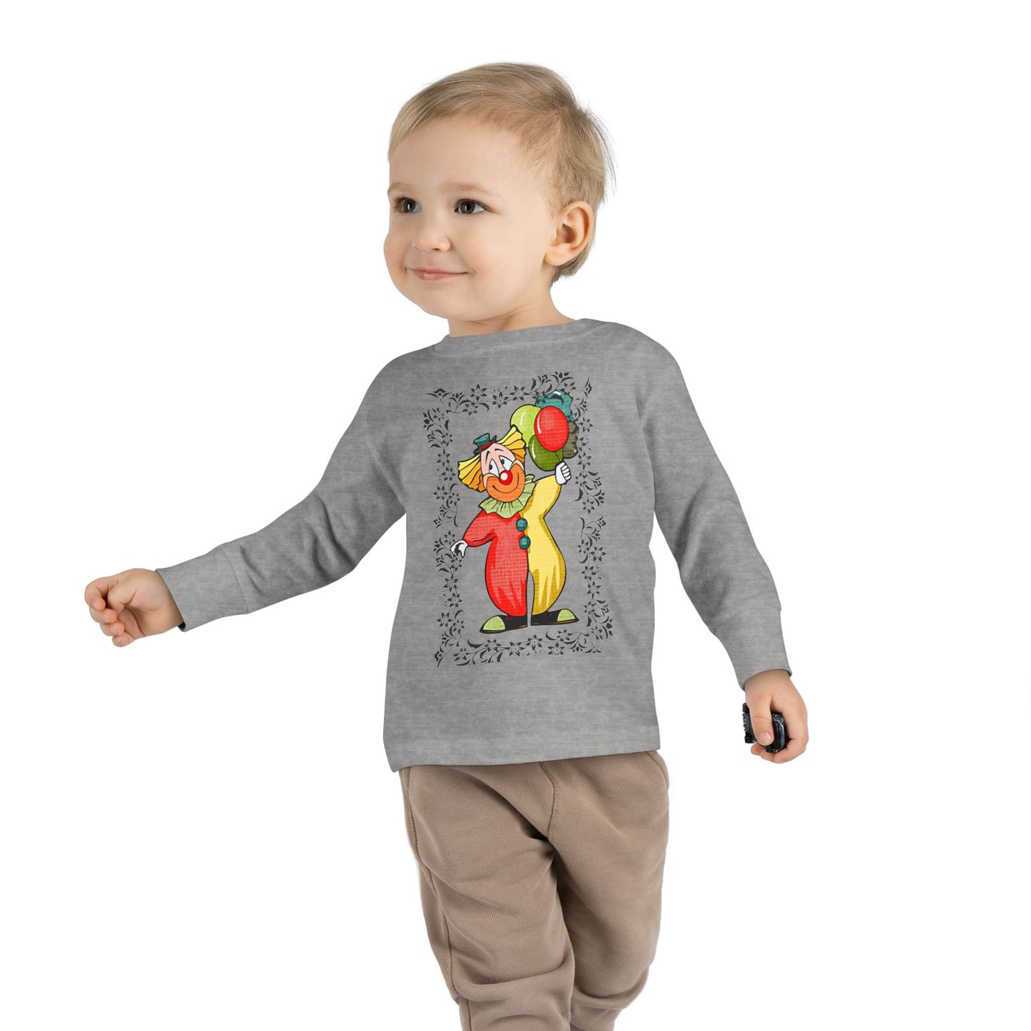 Toddler Long Sleeve Tee bambini clown palloncini colorati