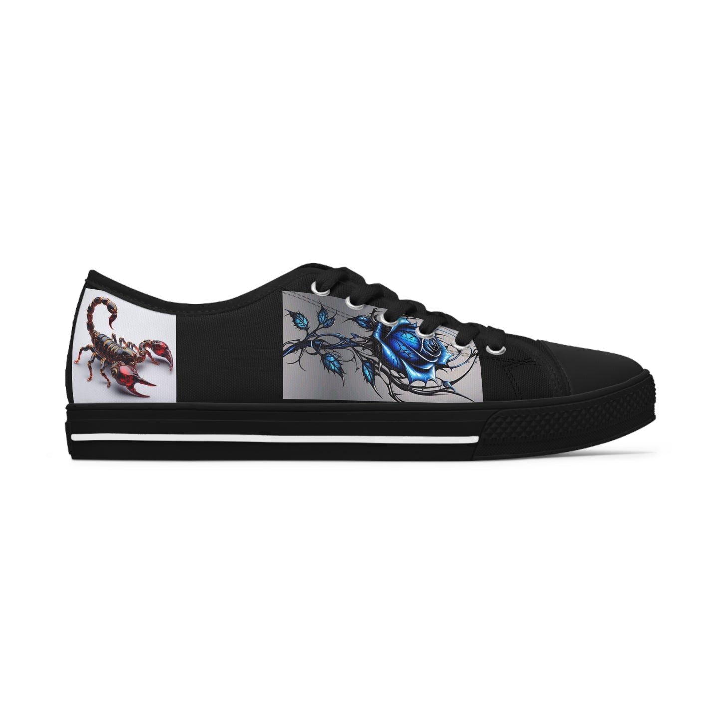 Women's Low Top Sneakers design scorpion roses blu woman girl gift wonderful