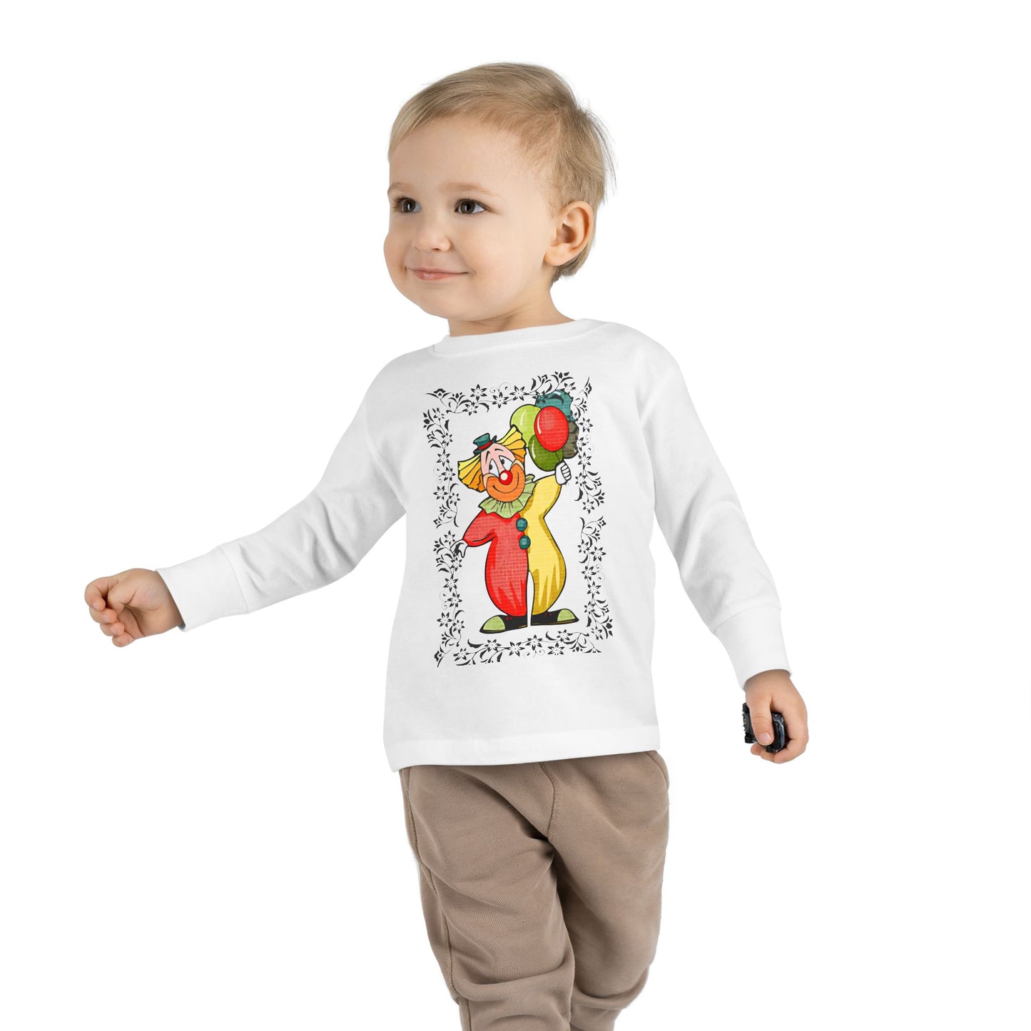 Toddler Long Sleeve Tee bambini clown palloncini colorati