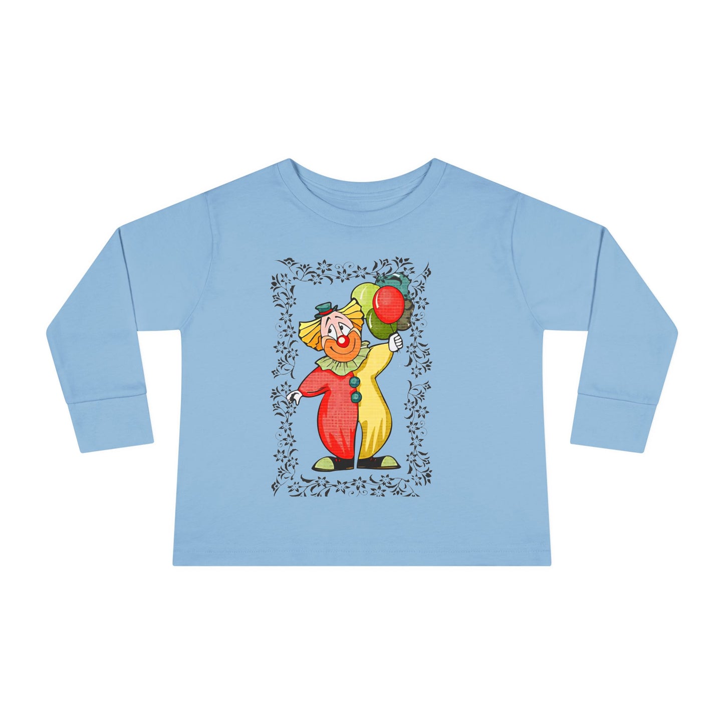 Toddler Long Sleeve Tee bambini clown palloncini colorati