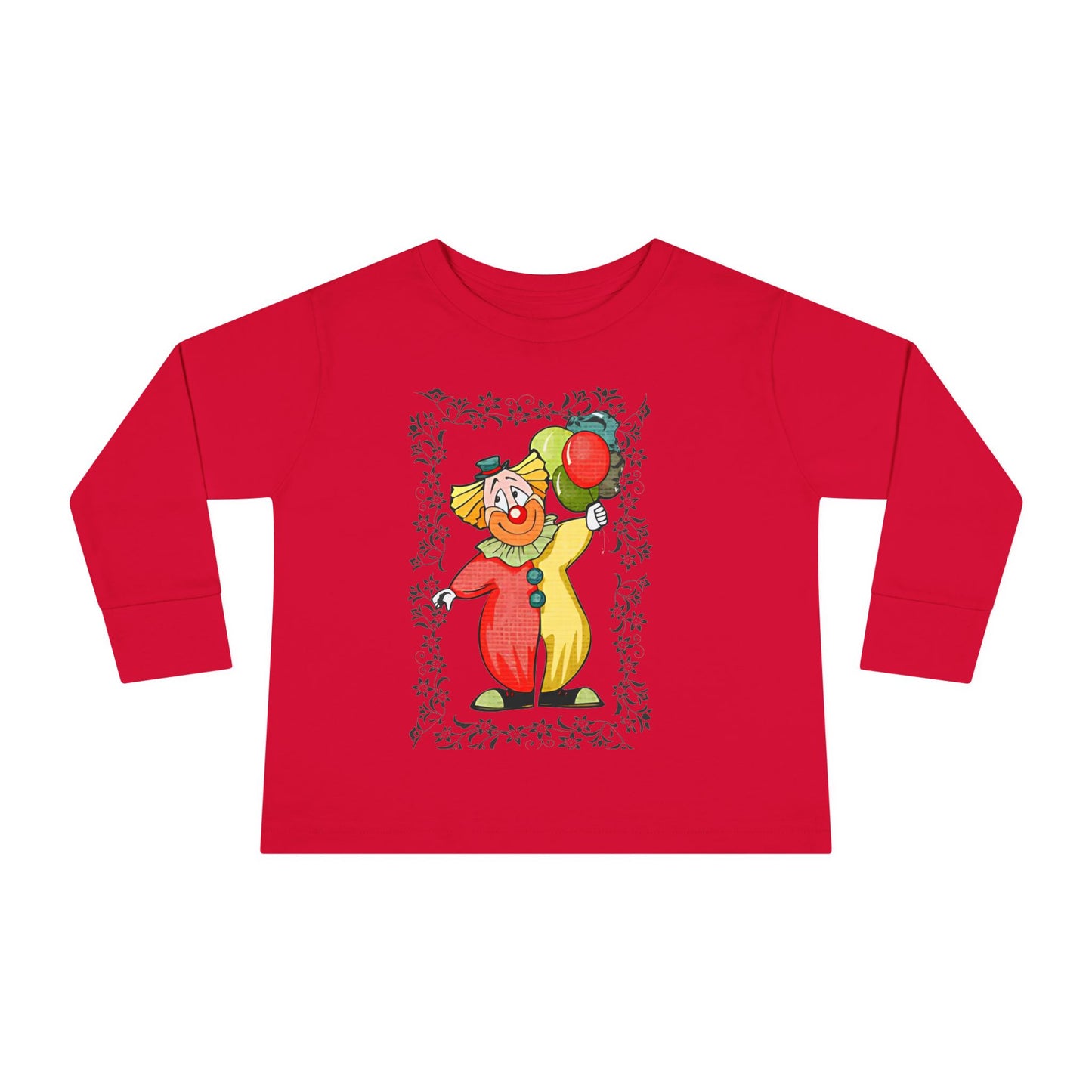 Toddler Long Sleeve Tee bambini clown palloncini colorati