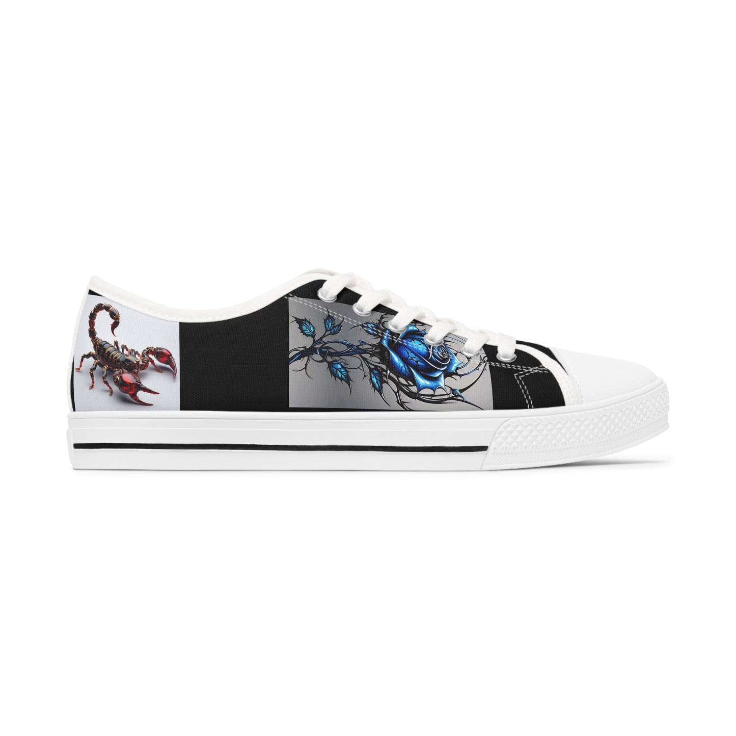 Women's Low Top Sneakers design scorpion roses blu woman girl gift wonderful