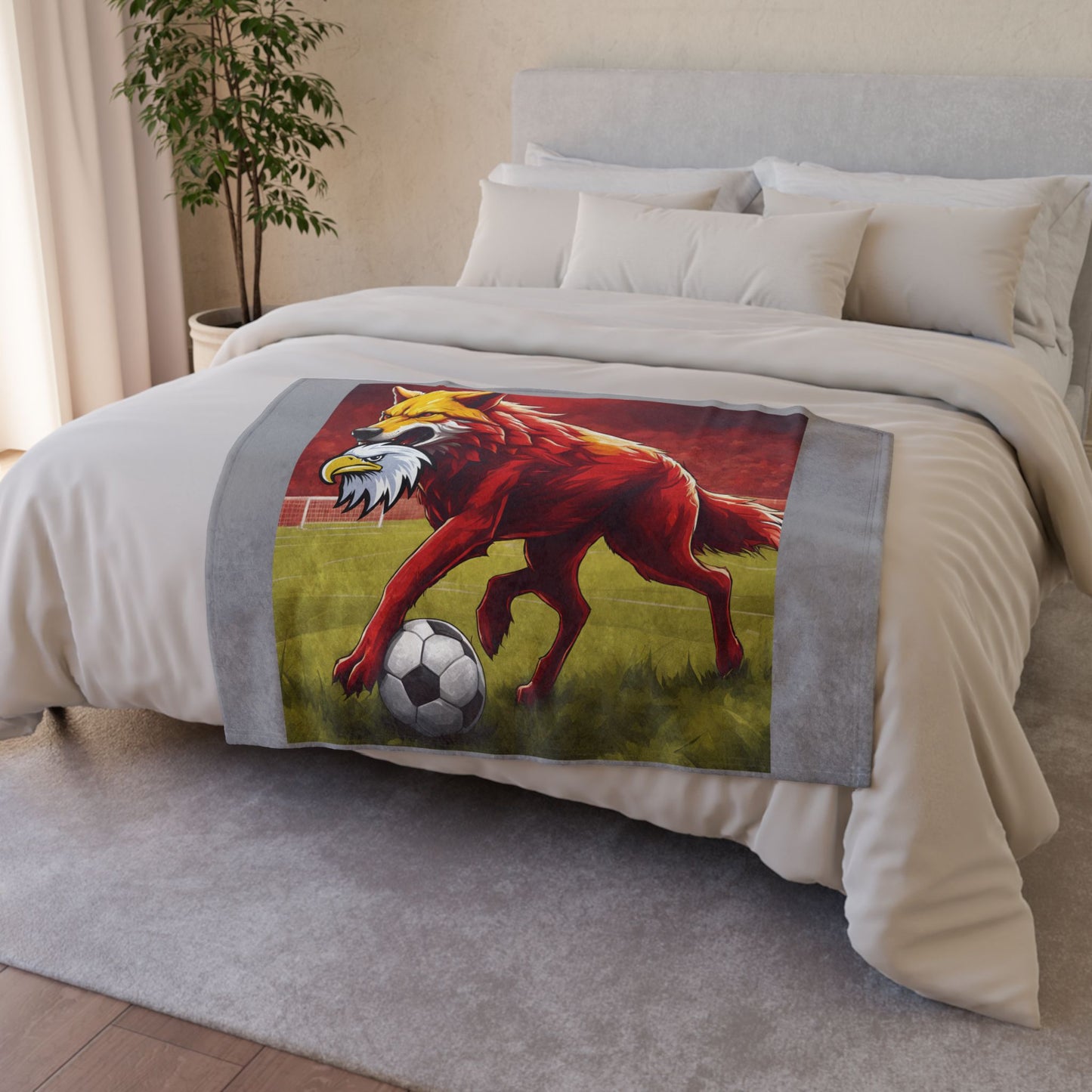 Soft Polyester Blanket lupo aquila testa roma calcio campo derby