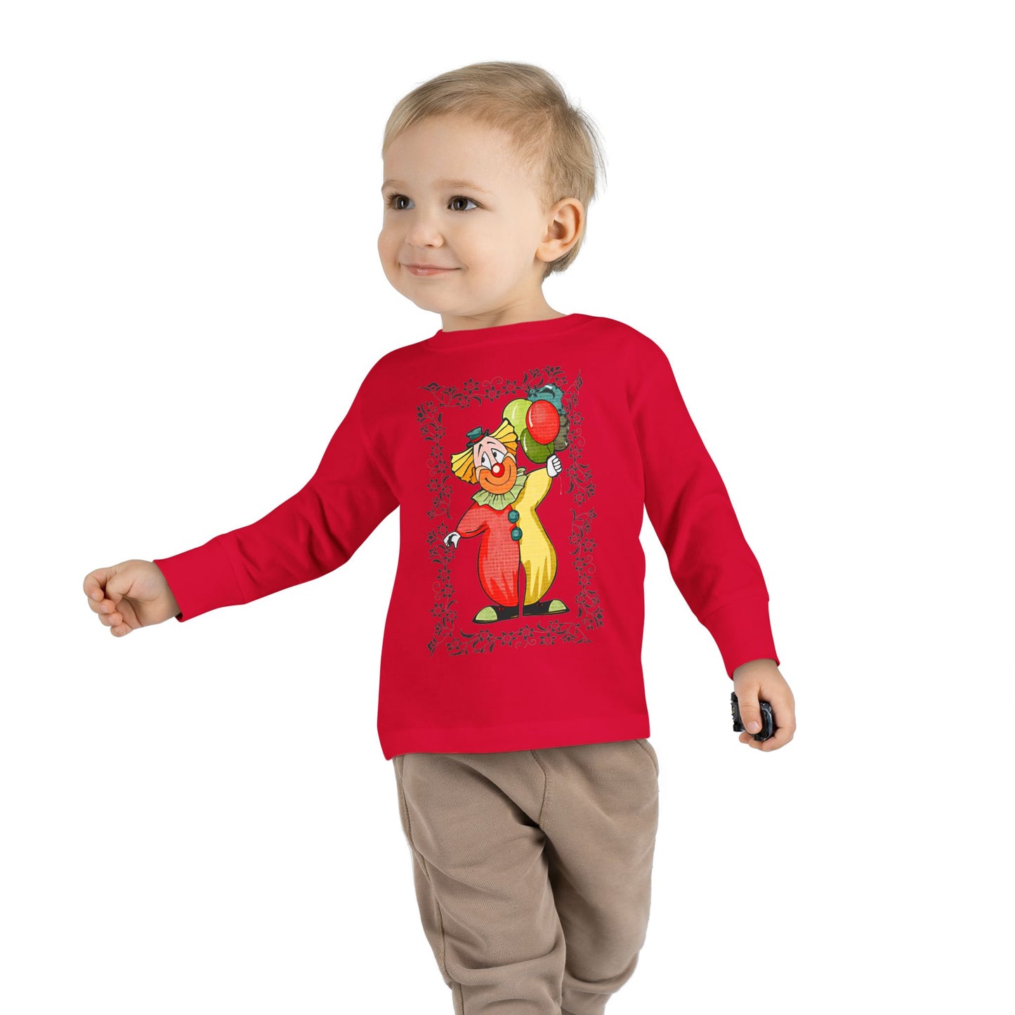 Toddler Long Sleeve Tee bambini clown palloncini colorati