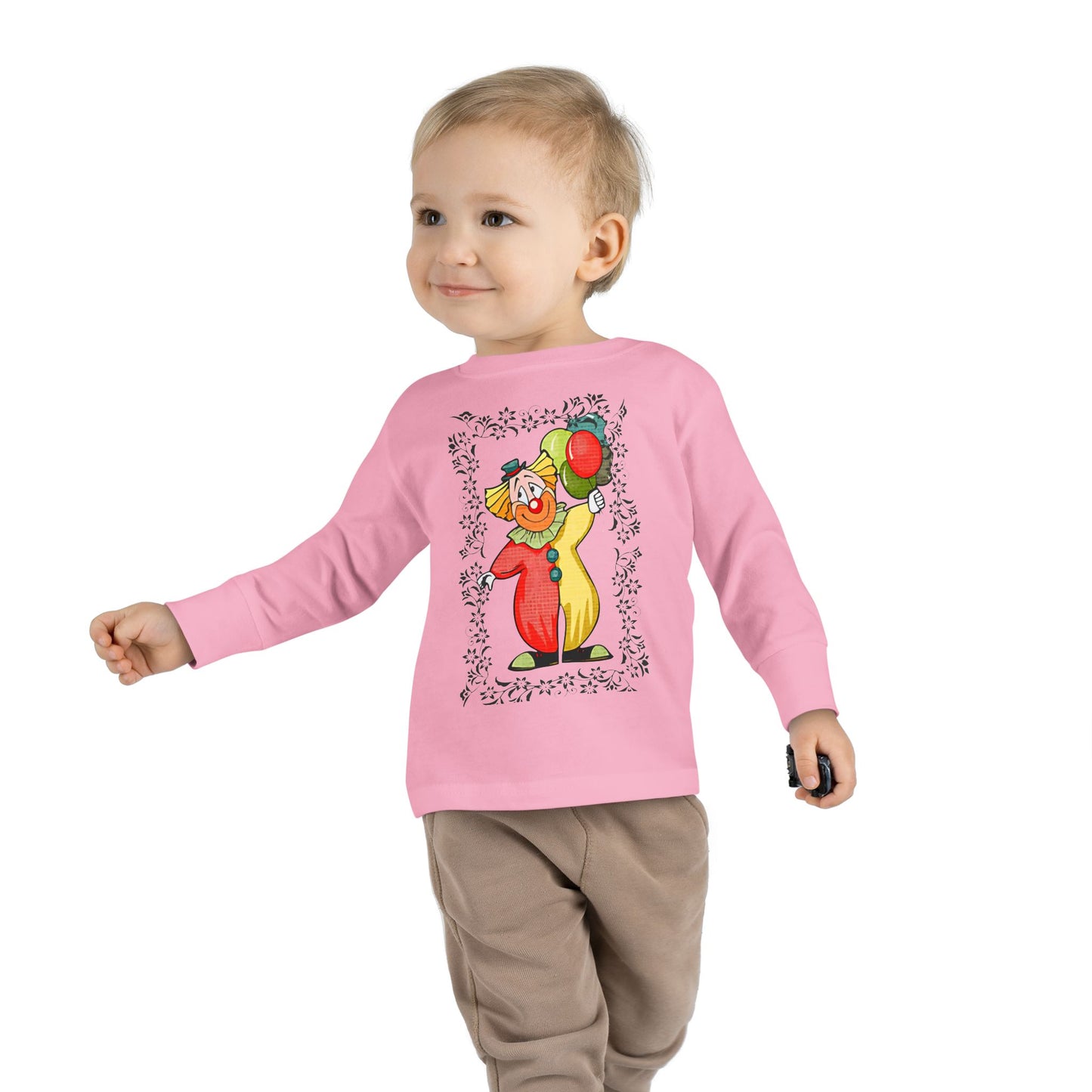 Toddler Long Sleeve Tee bambini clown palloncini colorati