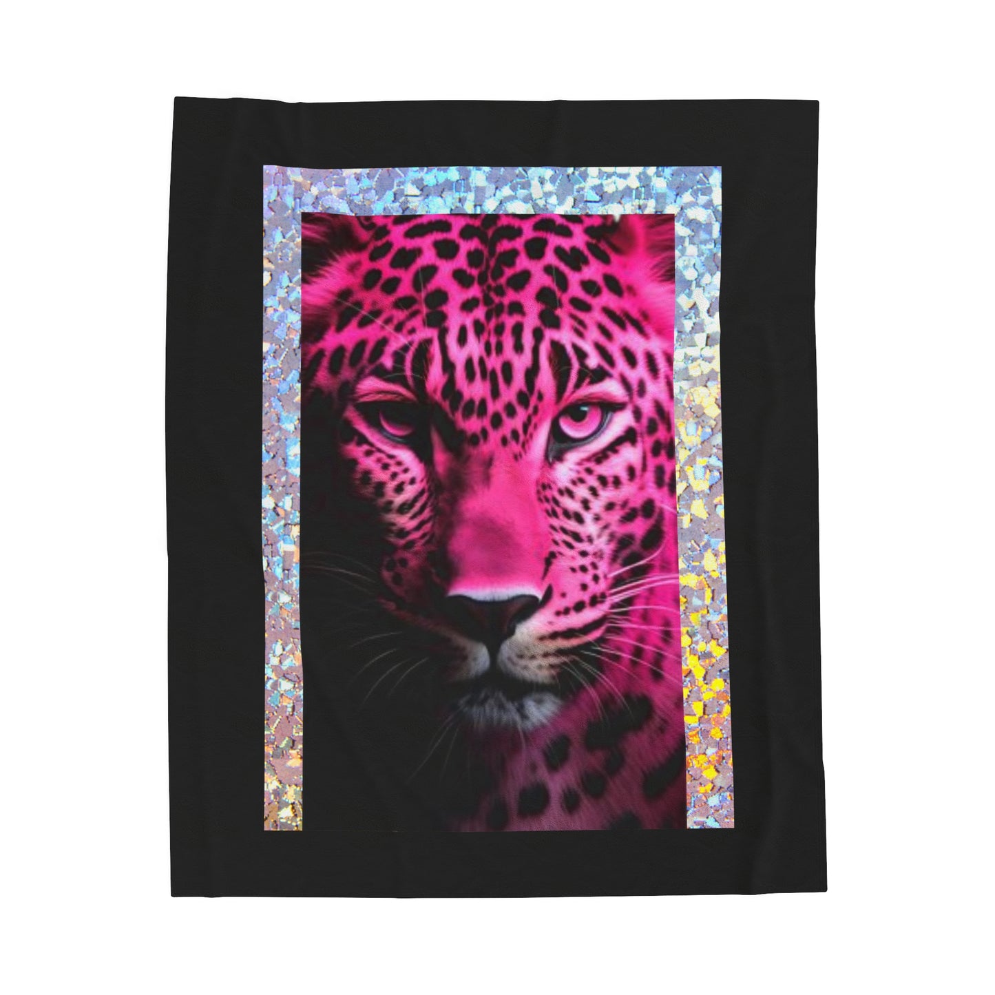 Velveteen Plush Blanket pink leopard animalier