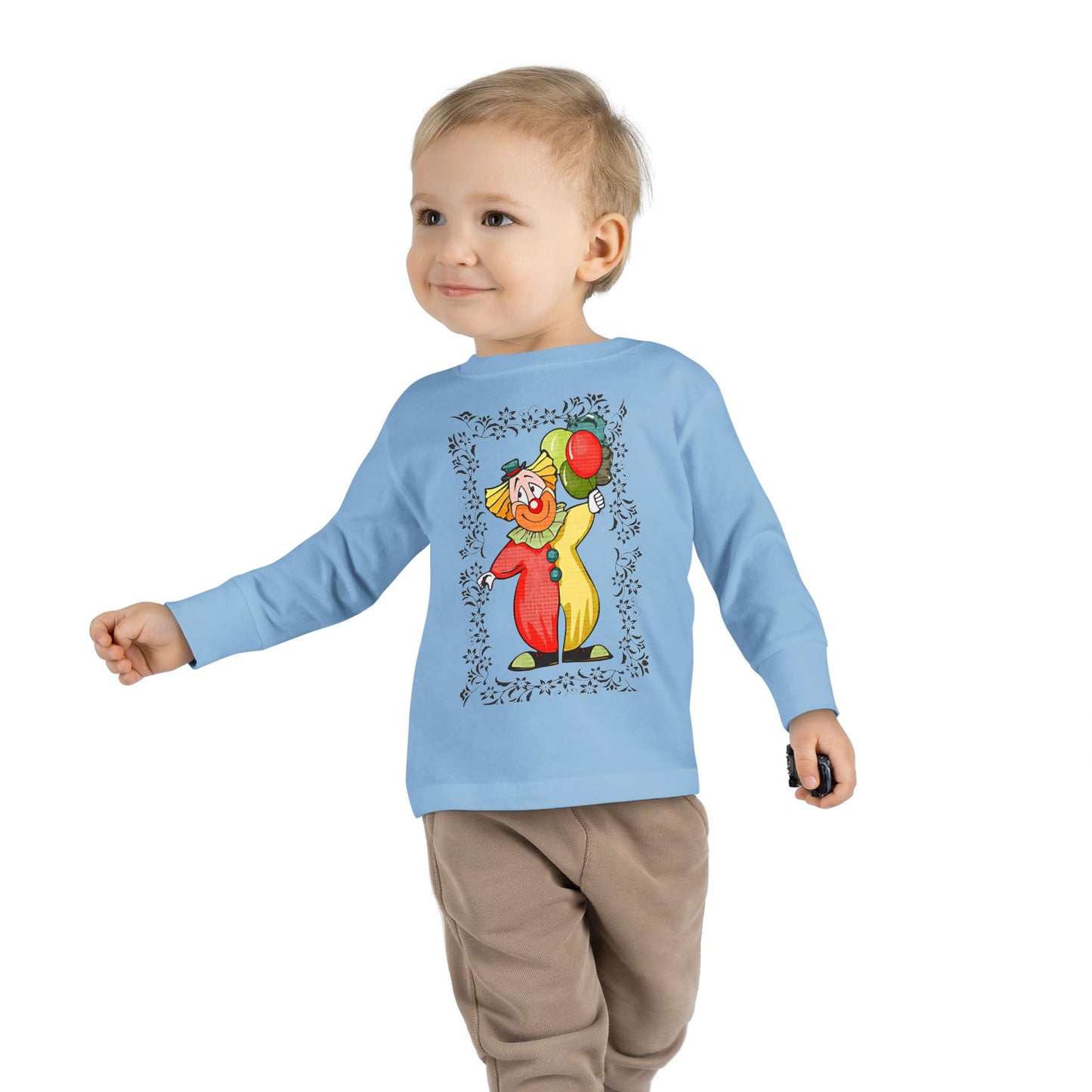 Toddler Long Sleeve Tee bambini clown palloncini colorati