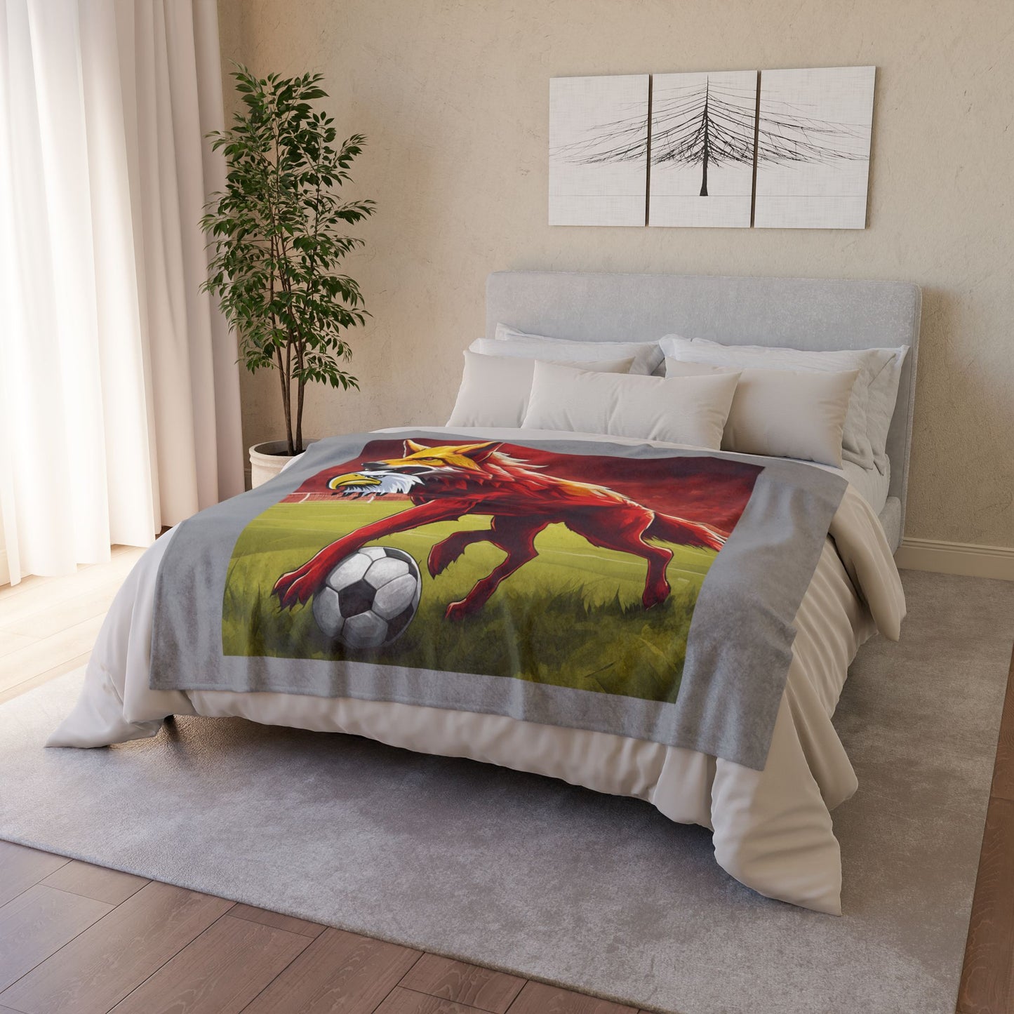 Soft Polyester Blanket lupo aquila testa roma calcio campo derby