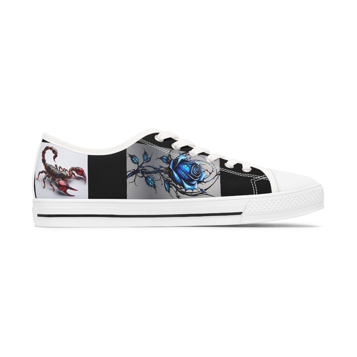 Women's Low Top Sneakers design scorpion roses blu woman girl gift wonderful