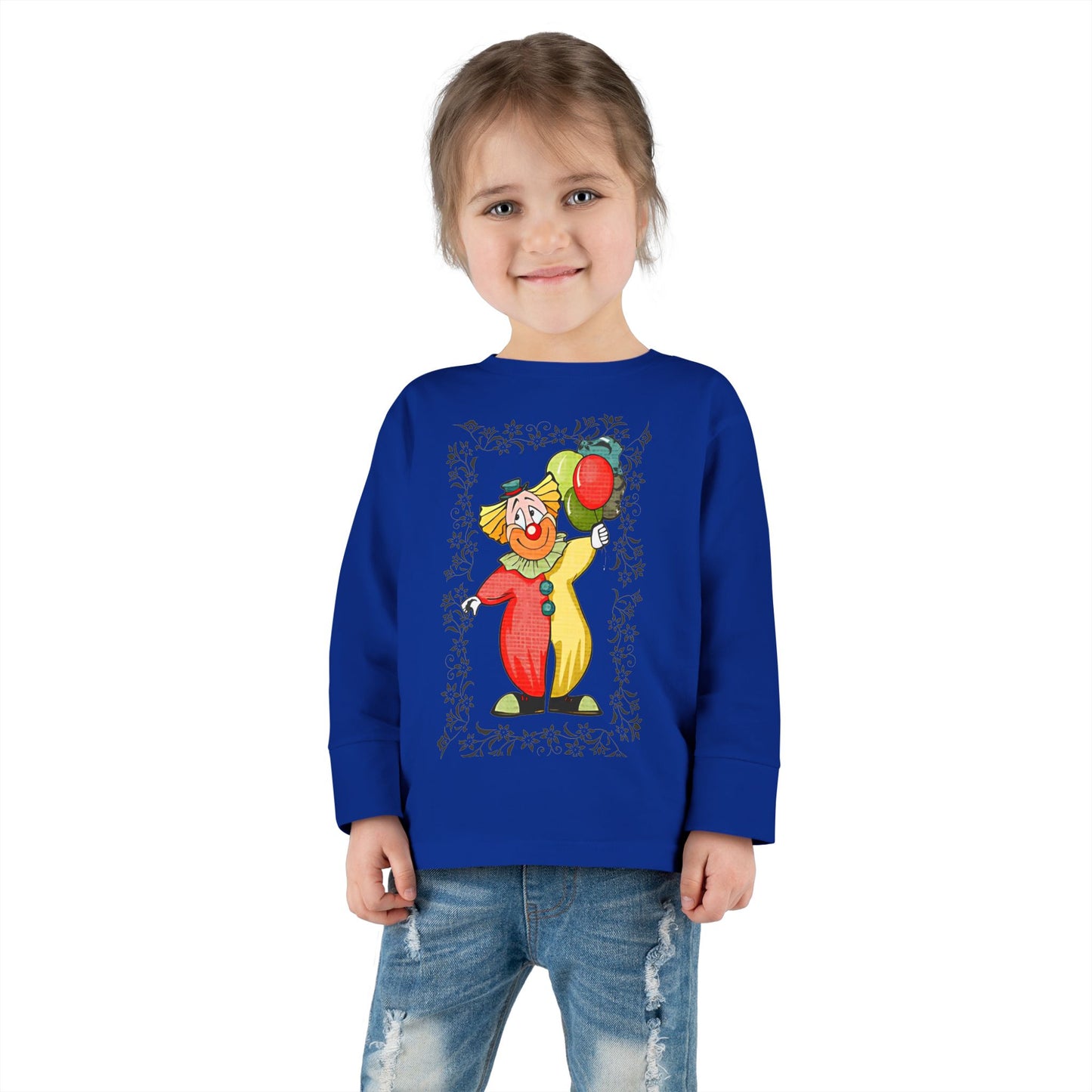 Toddler Long Sleeve Tee bambini clown palloncini colorati