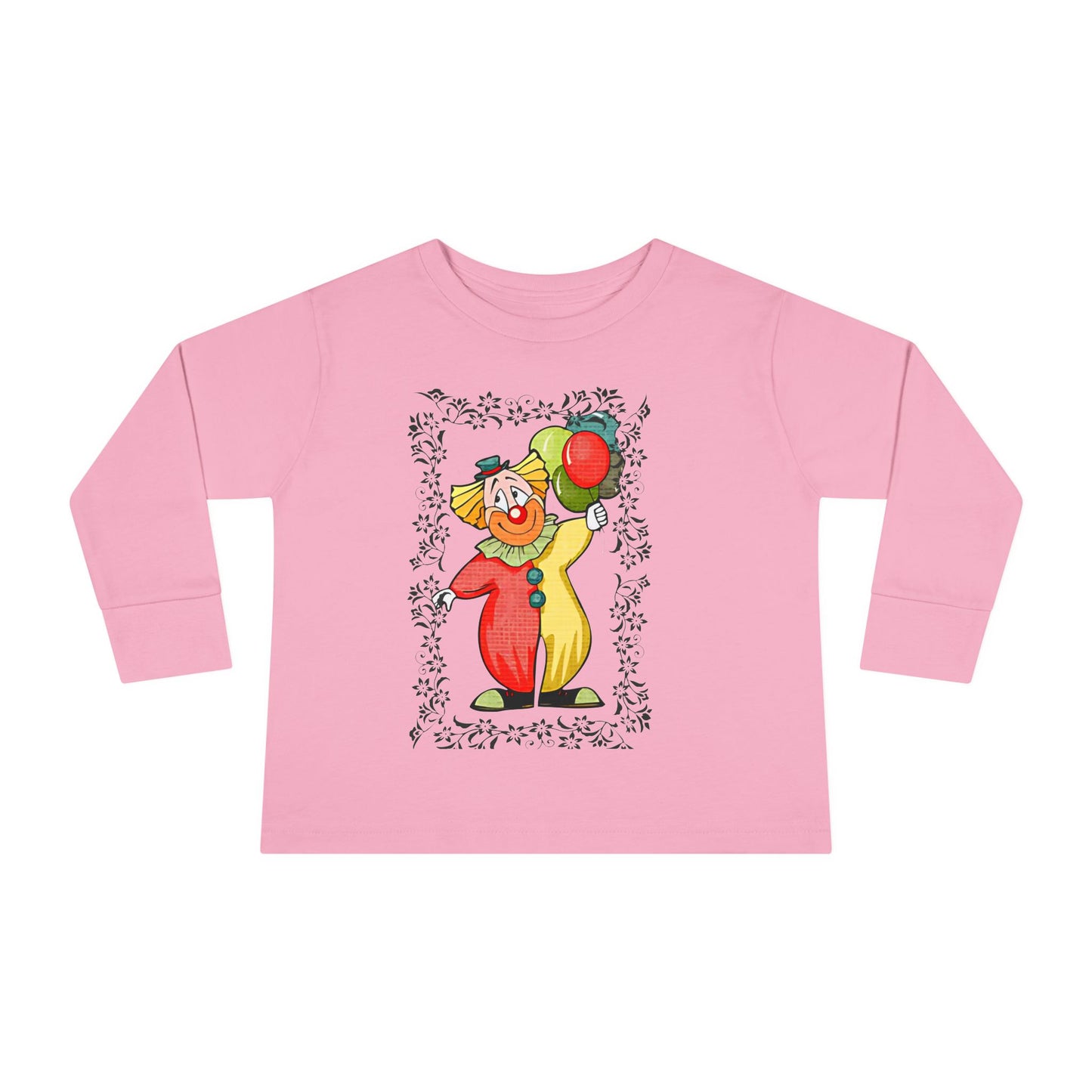 Toddler Long Sleeve Tee bambini clown palloncini colorati