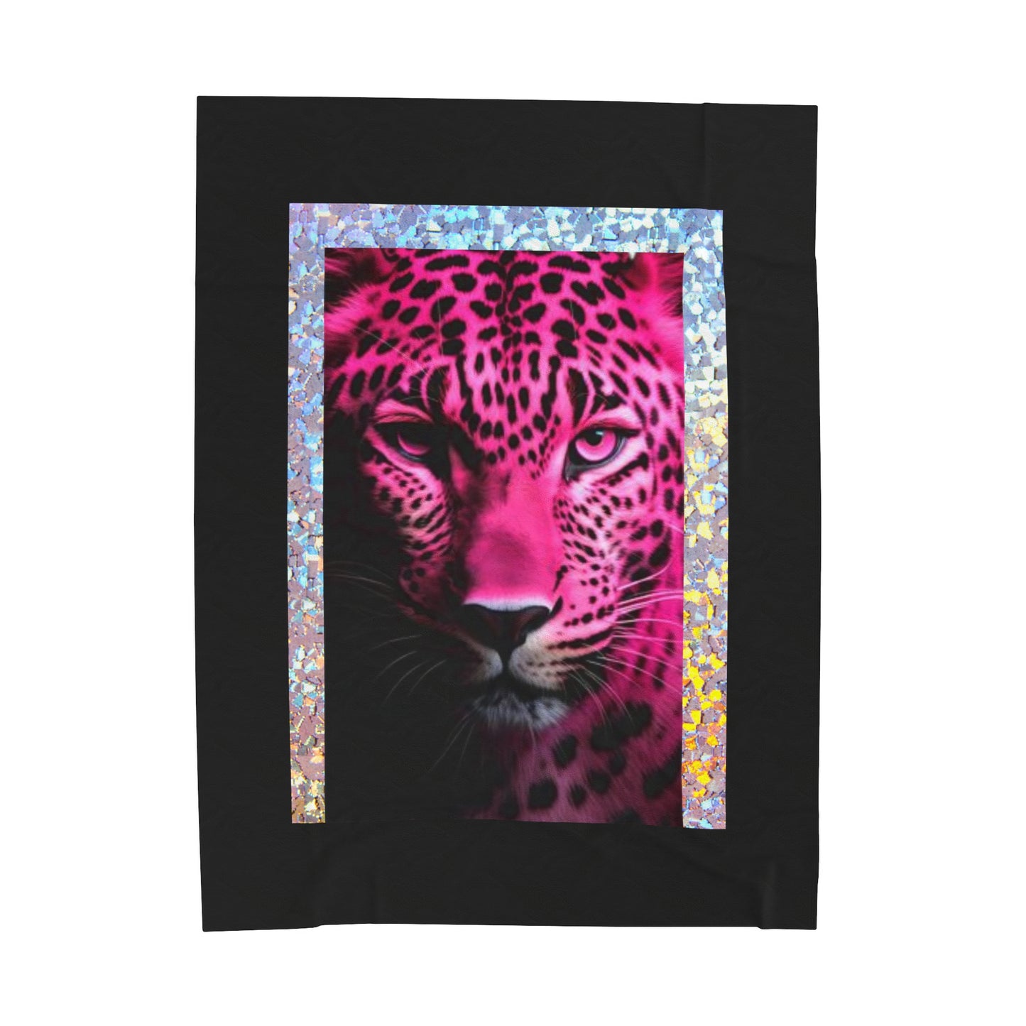 Velveteen Plush Blanket pink leopard animalier