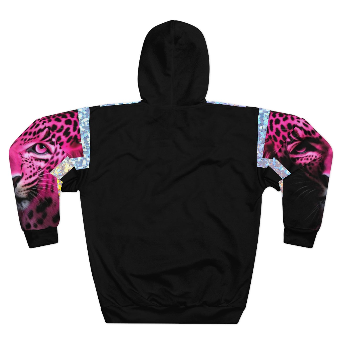 Unisex Pullover Hoodie (AOP) pink leopard fashion