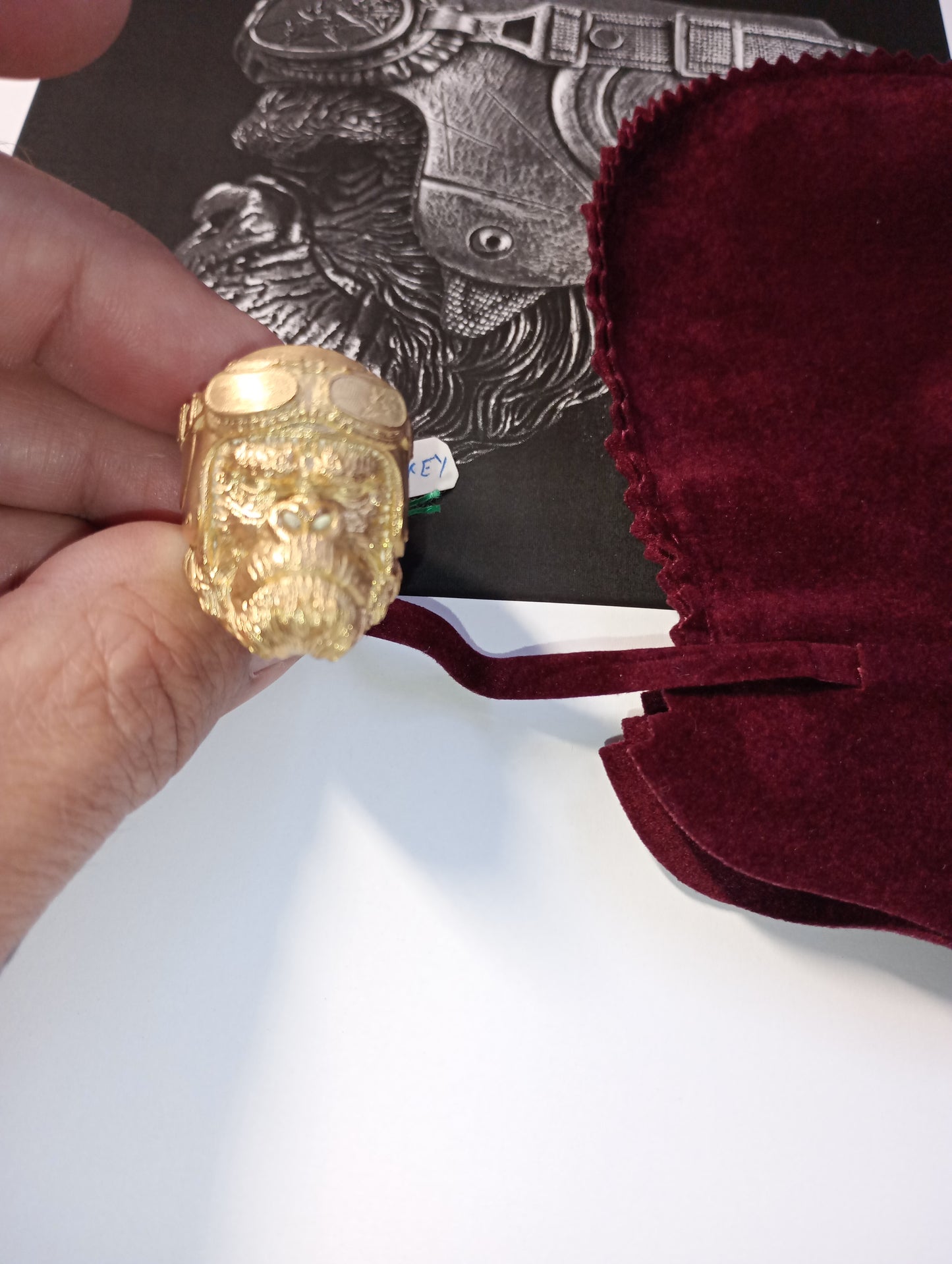 gorilla biker ring silver 18kt gold sculpture design made in italy solid man gift unisex birthday sn anniversary sport city