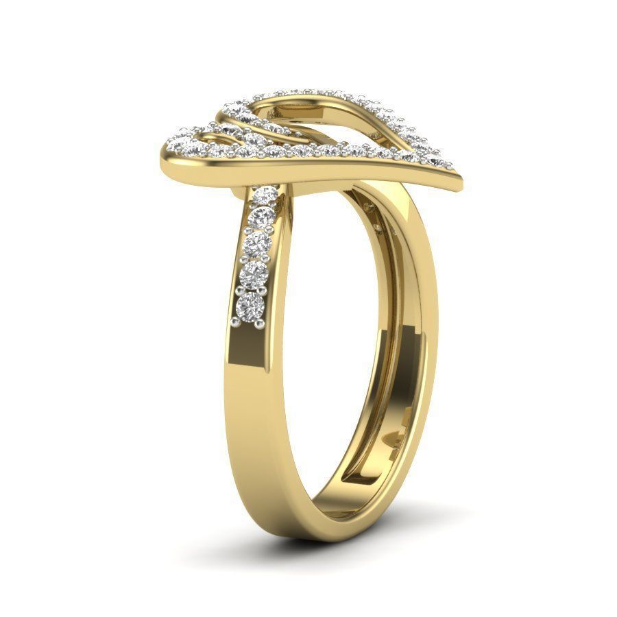 anello doppio cuore 18 kt oro design diamanti made in italy prezioso donna