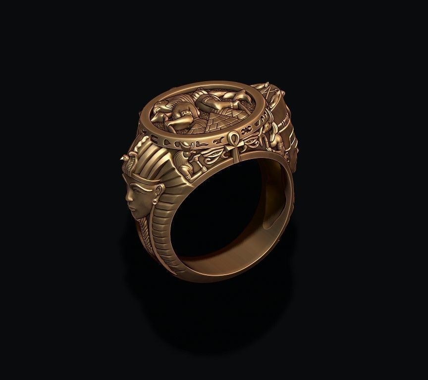 anello egitto faraone anubis argento oro 18kt scultura design prezioso storia