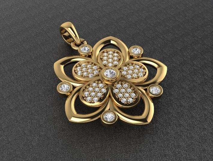 pendente fiore oro 18kt design lusso fashion style prezioso made in italy