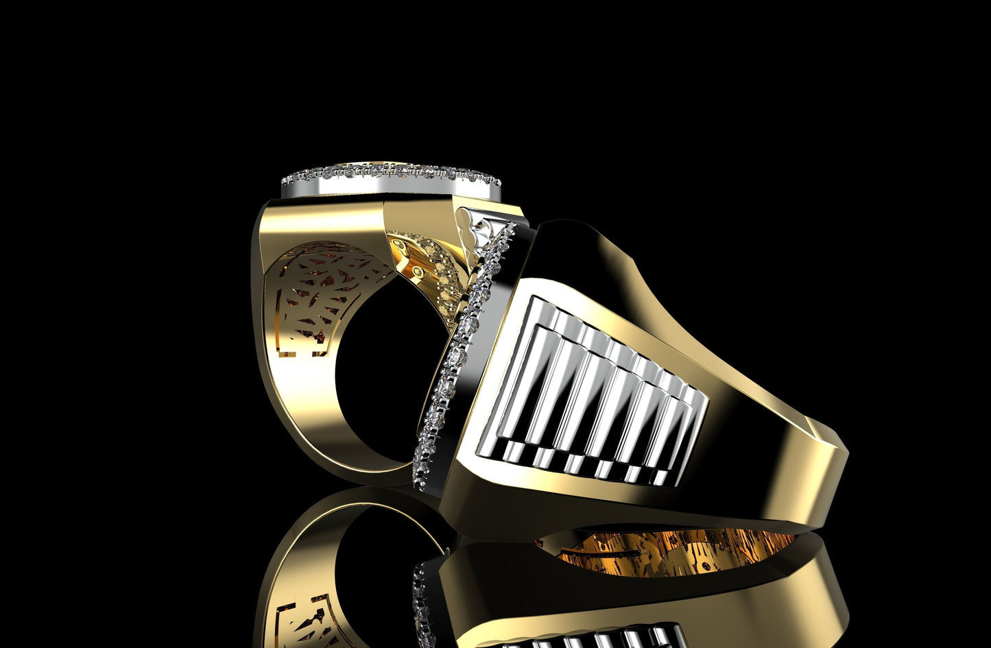 anello corona oro 18kt diamanti lusso uomo regalo design moda fashion style luminoso