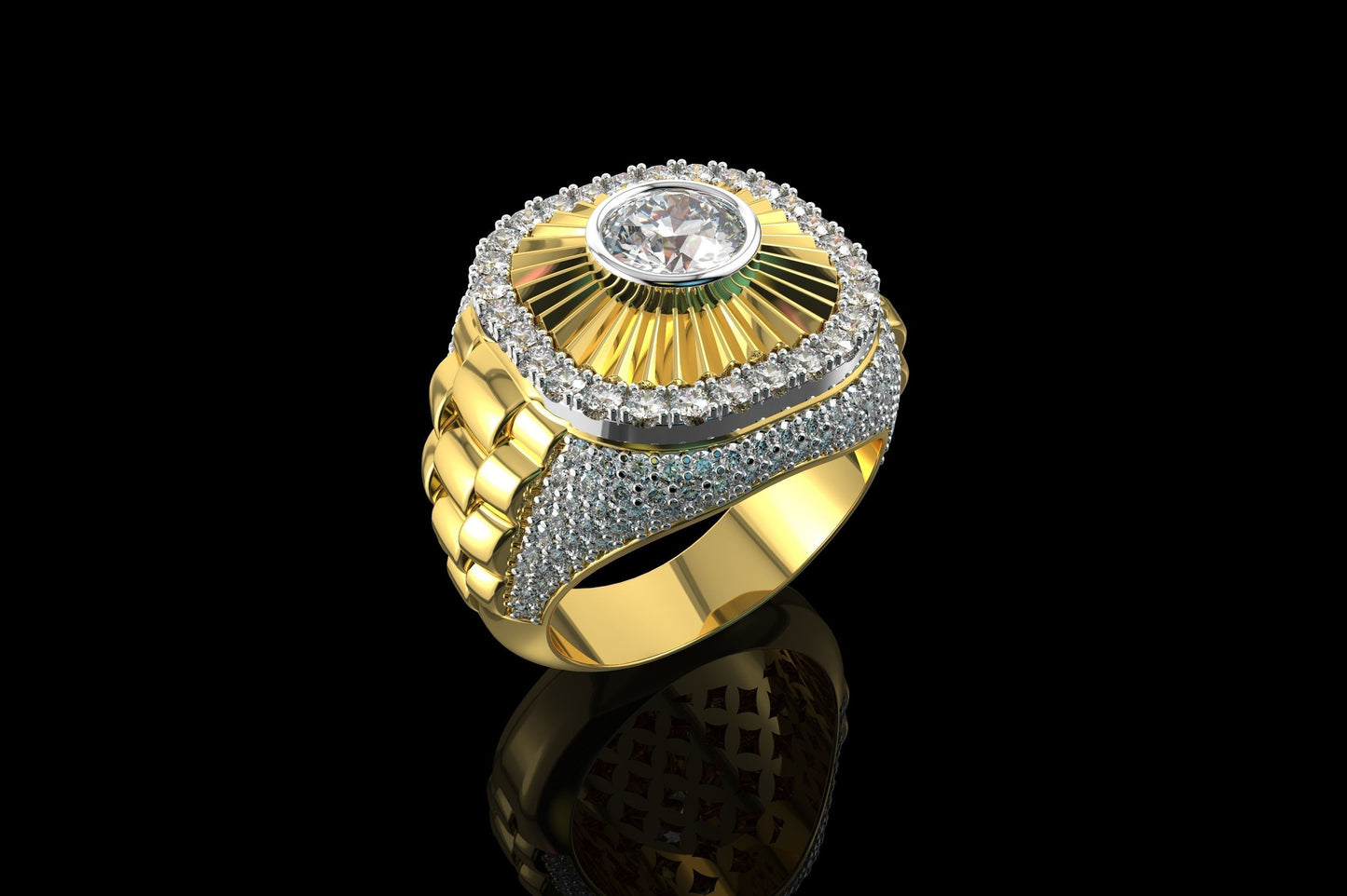 anello oro 18kt con diamanti lusso uomo regalo design made in italy