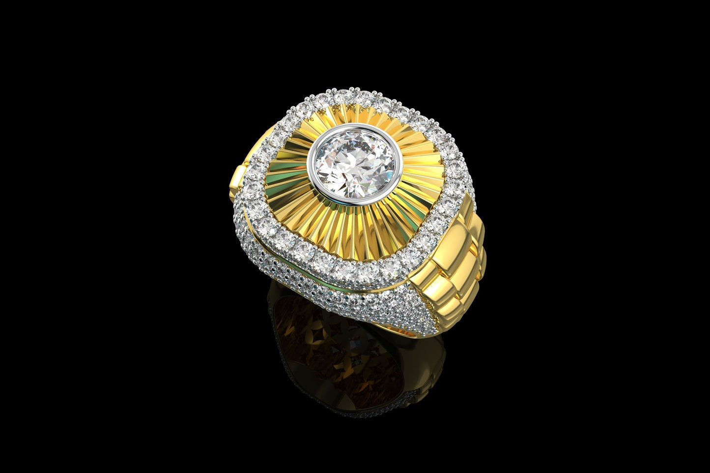 anello oro 18kt con diamanti lusso uomo regalo design made in italy