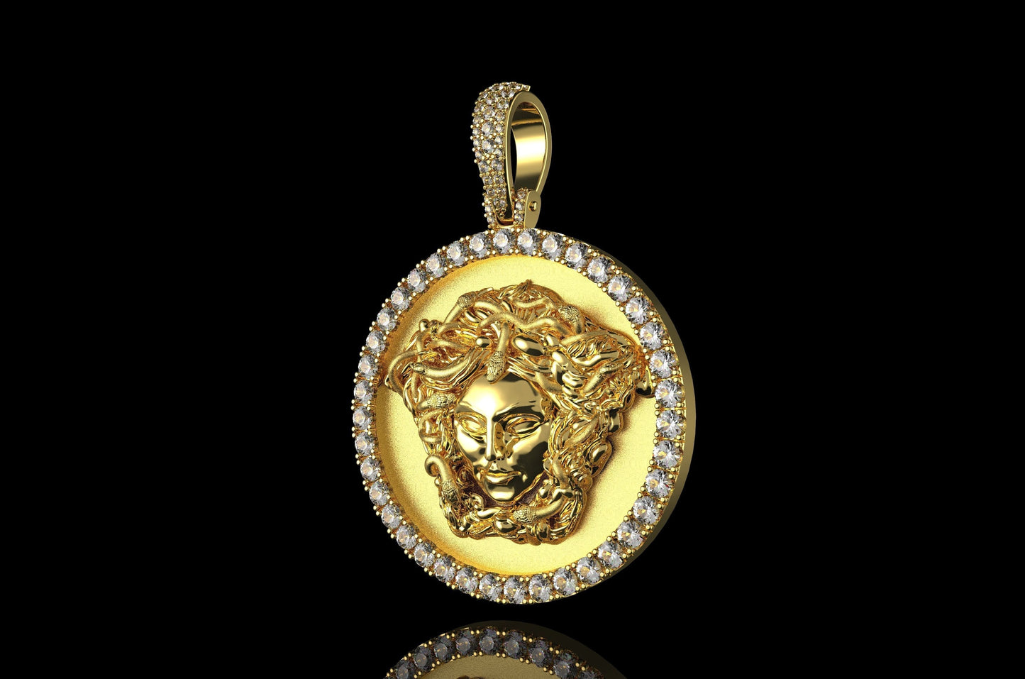 pendente medusa dea grecia argento oro 18kt design made in italy donna unisex alta gioielleria