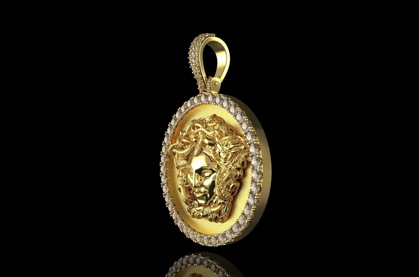 pendente medusa dea grecia argento oro 18kt design made in italy donna unisex alta gioielleria