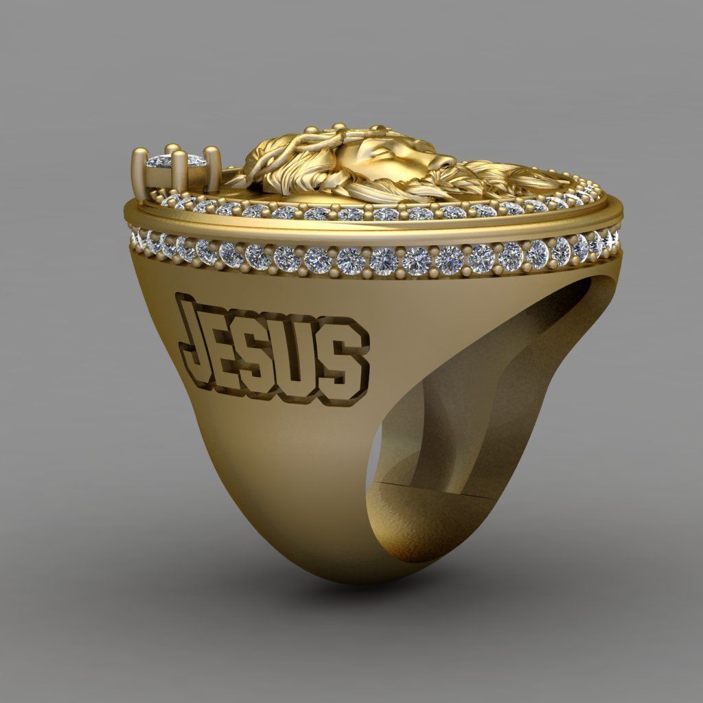 anello gesu' 18kt 