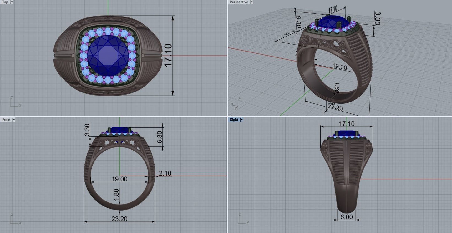 anello oro 18kt zaffiro e diamanti uomo prezioso luminoso made in italy arte gioiello eterno