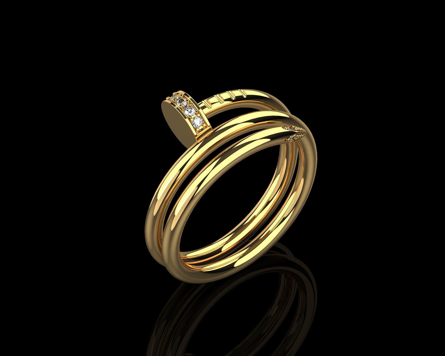 Anello chiodo unghie oro 18kt argento design moda fashion