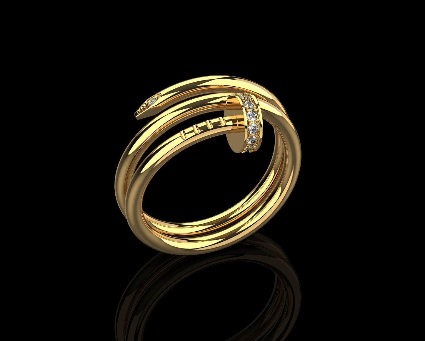 Anello chiodo unghie oro 18kt argento design moda fashion