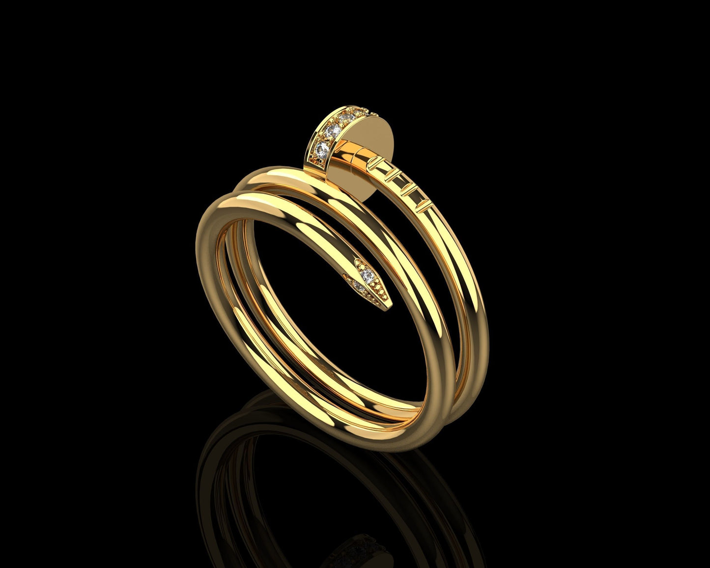 Anello chiodo unghie oro 18kt argento design moda fashion