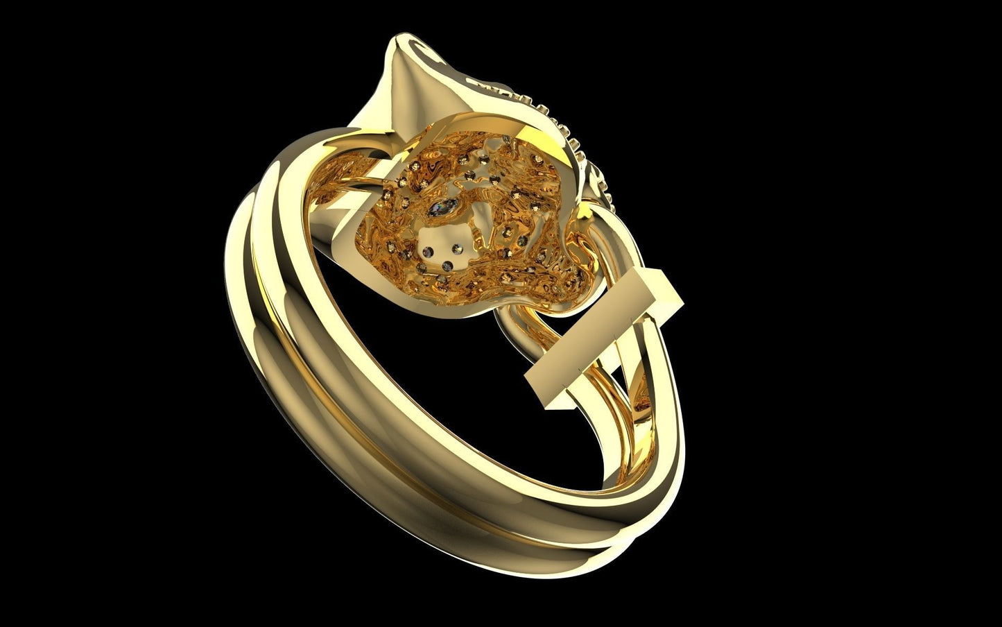 anello panther oro 18kt diamanti design lusso donna regalo fidanzamento fashion luminoso