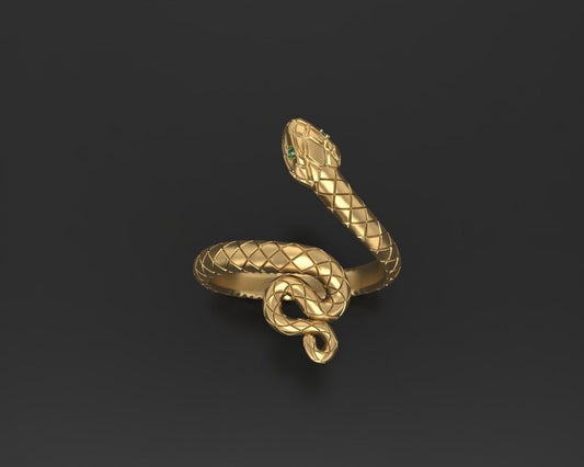 anello serpente oro 18kt argento smeraldi design made in italy gioielleria