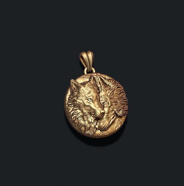 pendente lupi family argento oro 14 18kt montagna preziosa