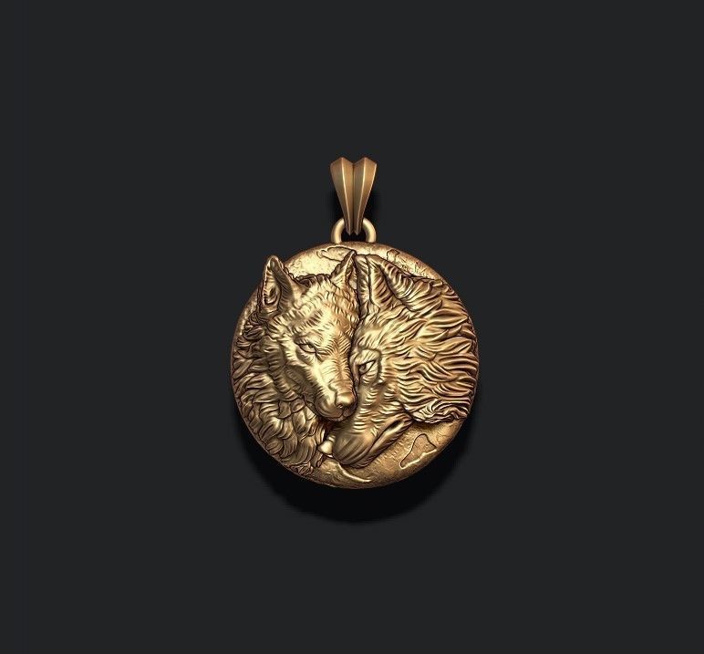 pendente lupi family argento oro 14 18kt montagna preziosa