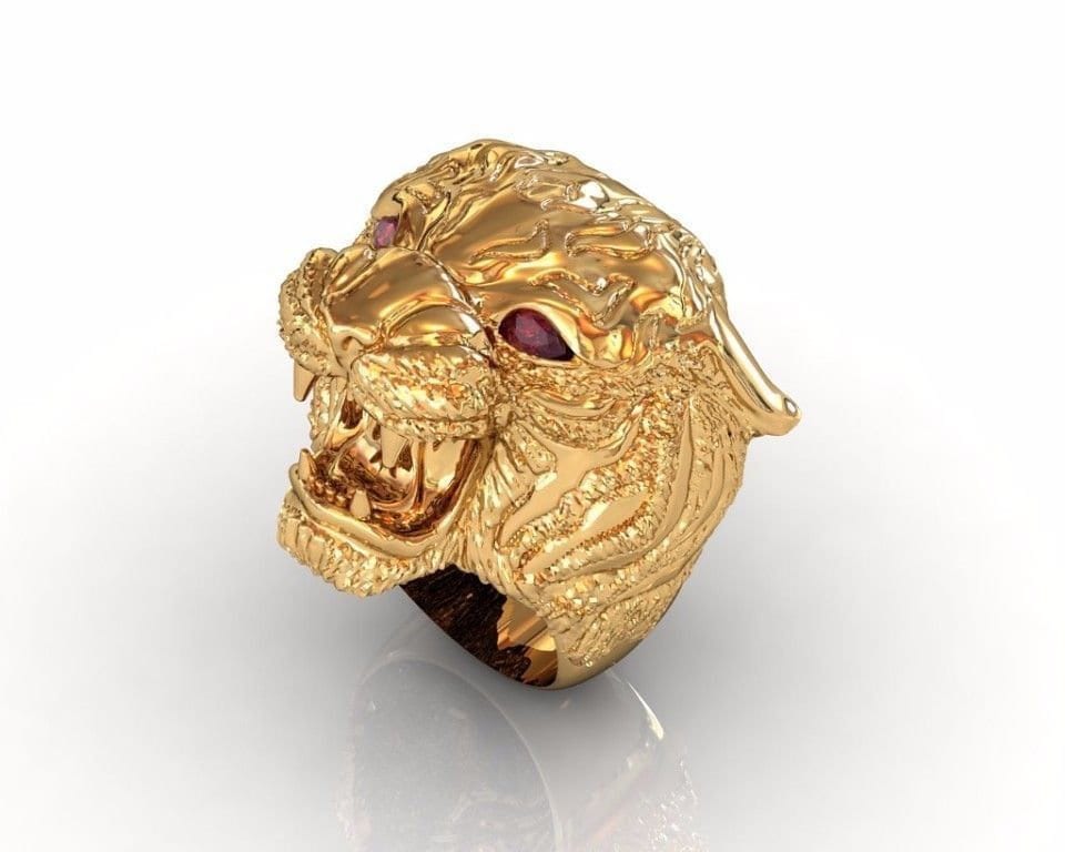 tiger ring 18kt