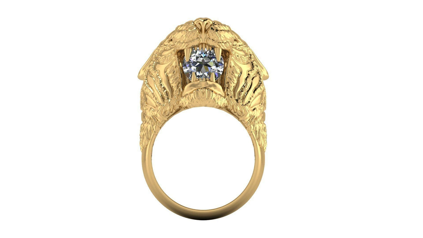 anello tigre oro 18 kt diamanti fashion men fatto a mano made in italy regalo fidanzamento