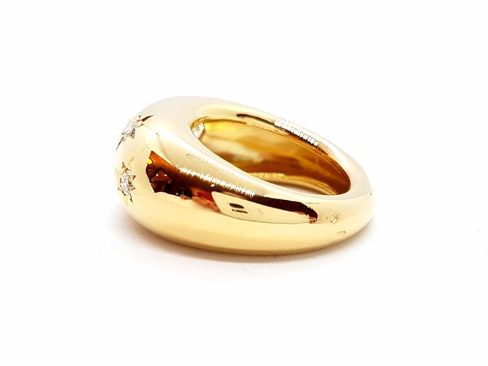 18kt gold band ring natural diamonds fashion woman fashion engagement gift unisex bride made in italy Italian jewel