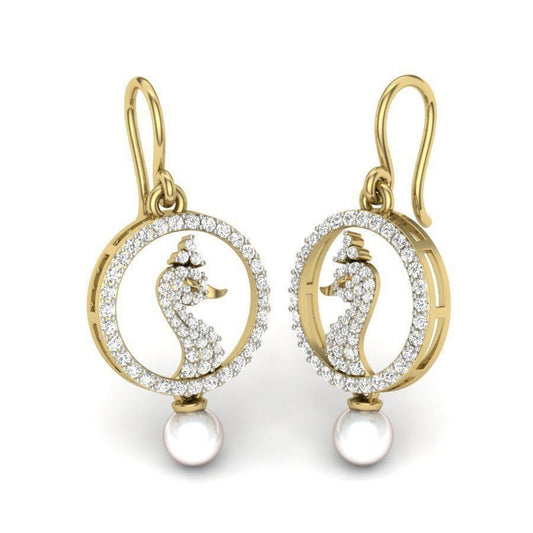 earrings in 18kt gold akoya pearls diamonds fashion animal made in italy woman fashion luxury fashion gift